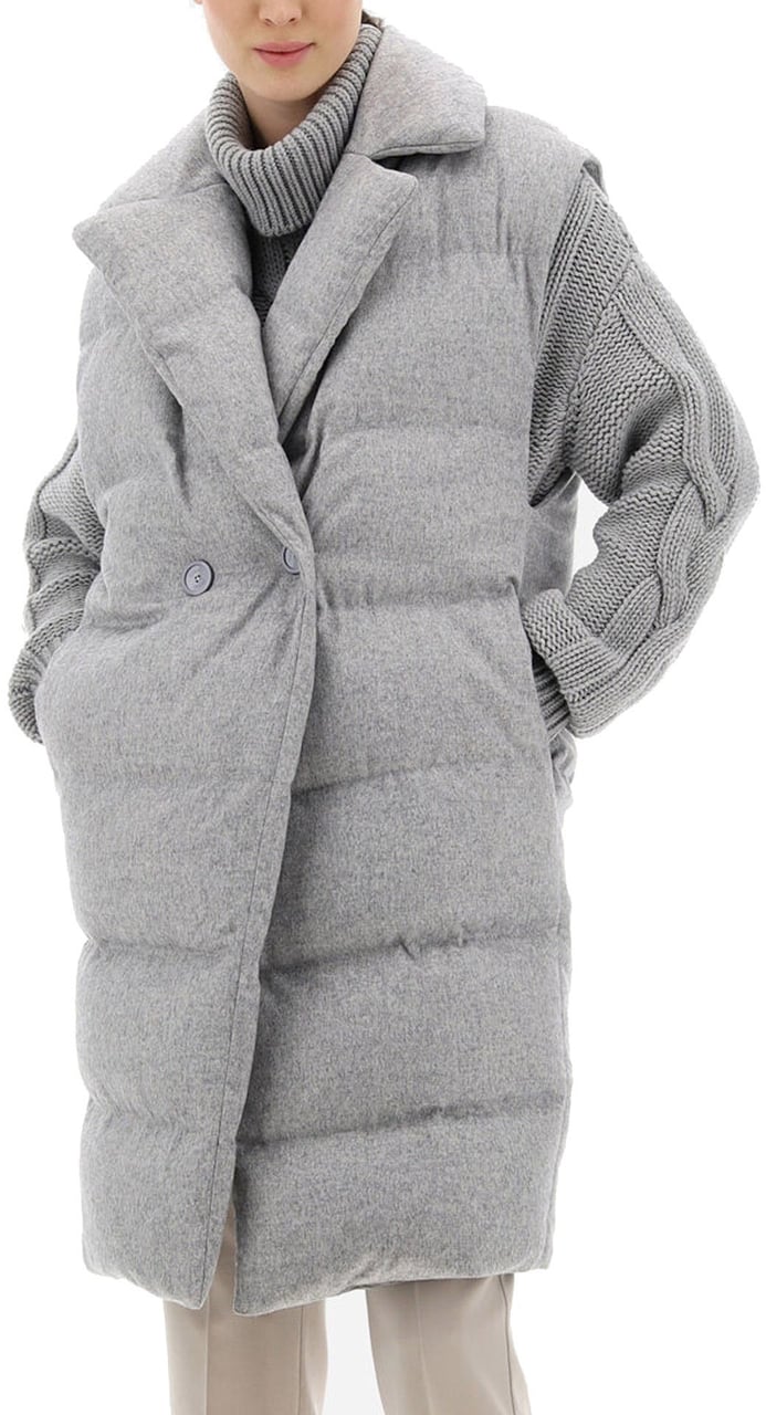 Herno HERNO Padded Long Gilet Coat Grijs