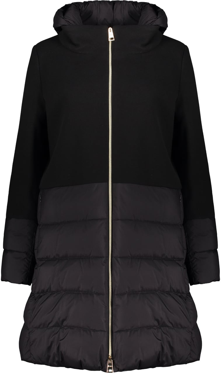 Herno Elegant padded coat with zip and warm hood Zwart