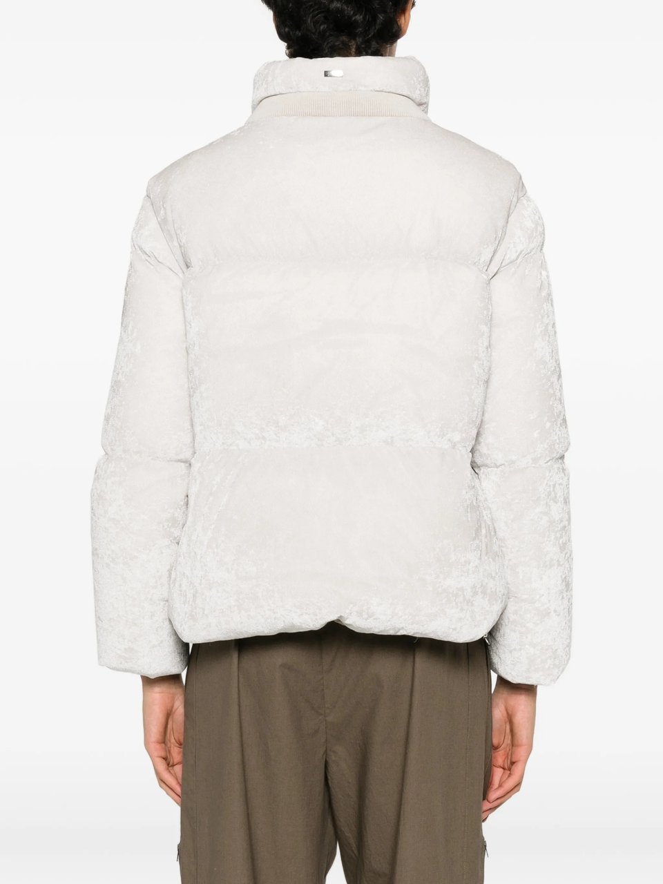 Herno Textured Pattern Boxy Silhouette Down Jacket Wit
