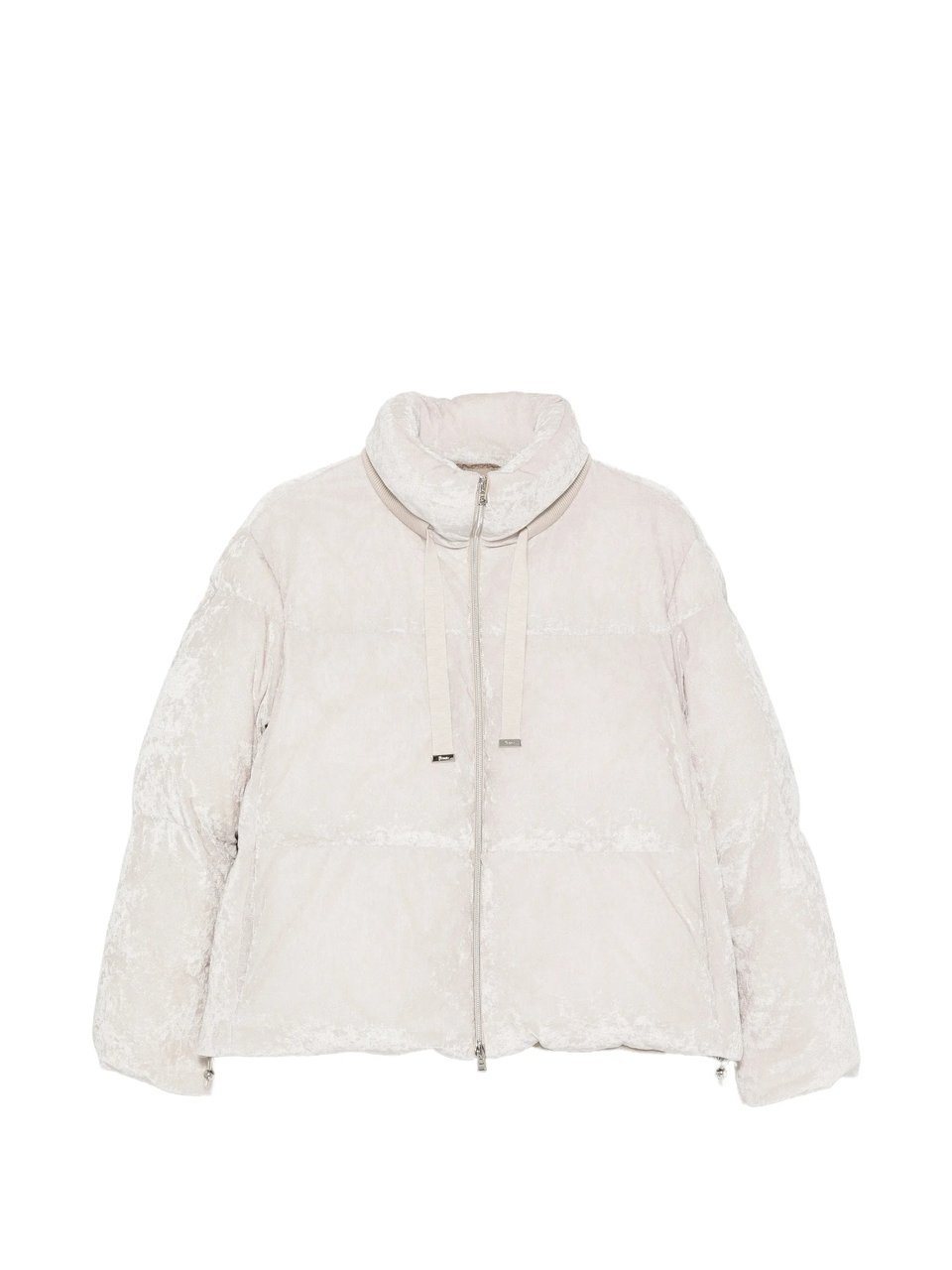 Herno Textured Pattern Boxy Silhouette Down Jacket Wit
