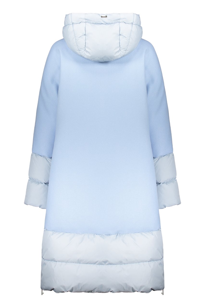 Herno Hooded full-zip down jacket Blauw