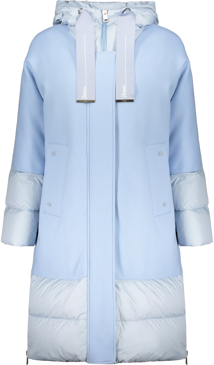 Herno Hooded full-zip down jacket Blauw