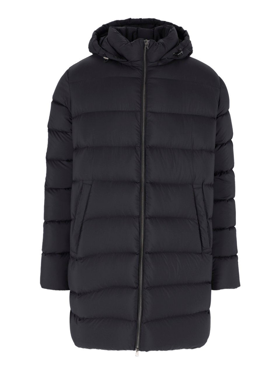 Herno Black Hooded Padded Jacket Zwart