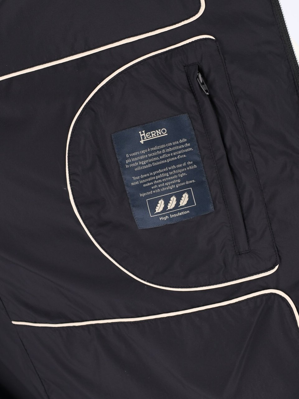 Herno Black Hooded Padded Jacket Zwart