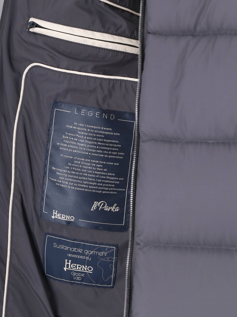 Herno Technical Fabric Padded Parka With Adjustable Hood Grijs