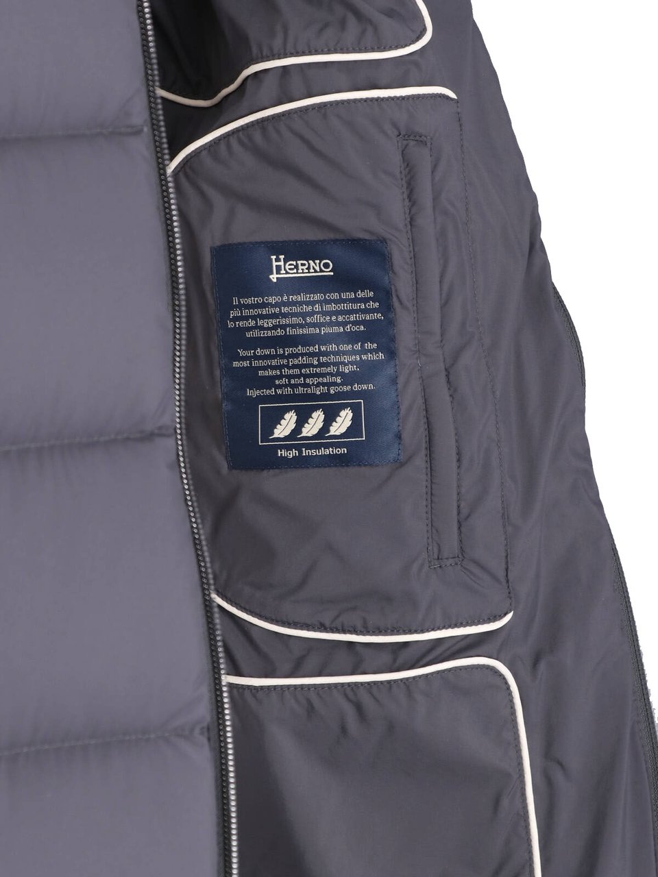 Herno Technical Fabric Padded Parka With Adjustable Hood Grijs