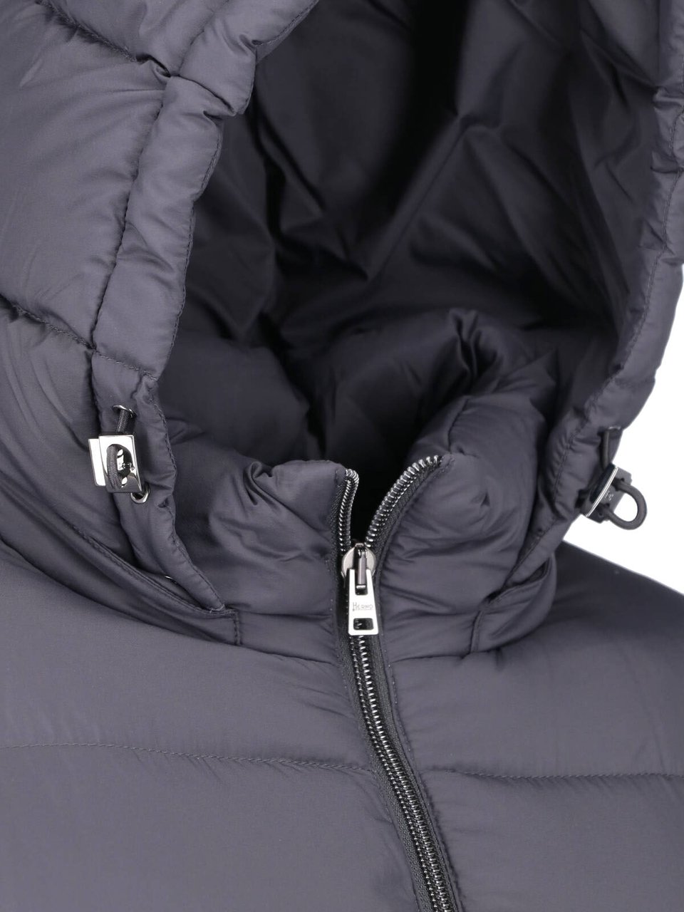 Herno Technical Fabric Padded Parka With Adjustable Hood Grijs
