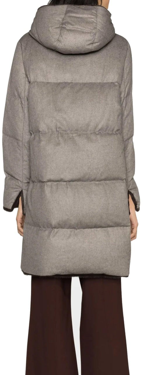 Herno HERNO Faux Fur Trim Padded Coat Beige