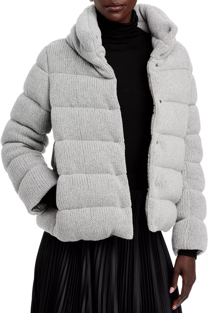 Herno Herno Quilted Knit Bomber Jacket Grijs