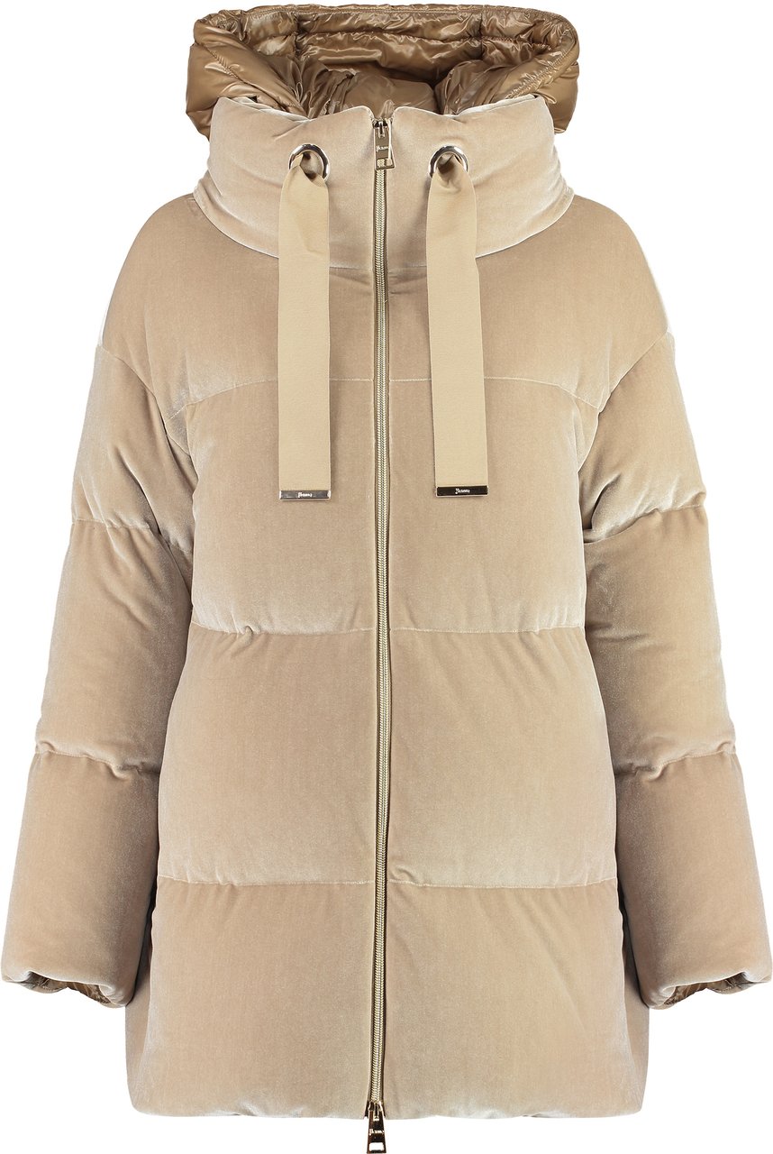 Herno Hooded full-zip down jacket Neutraal