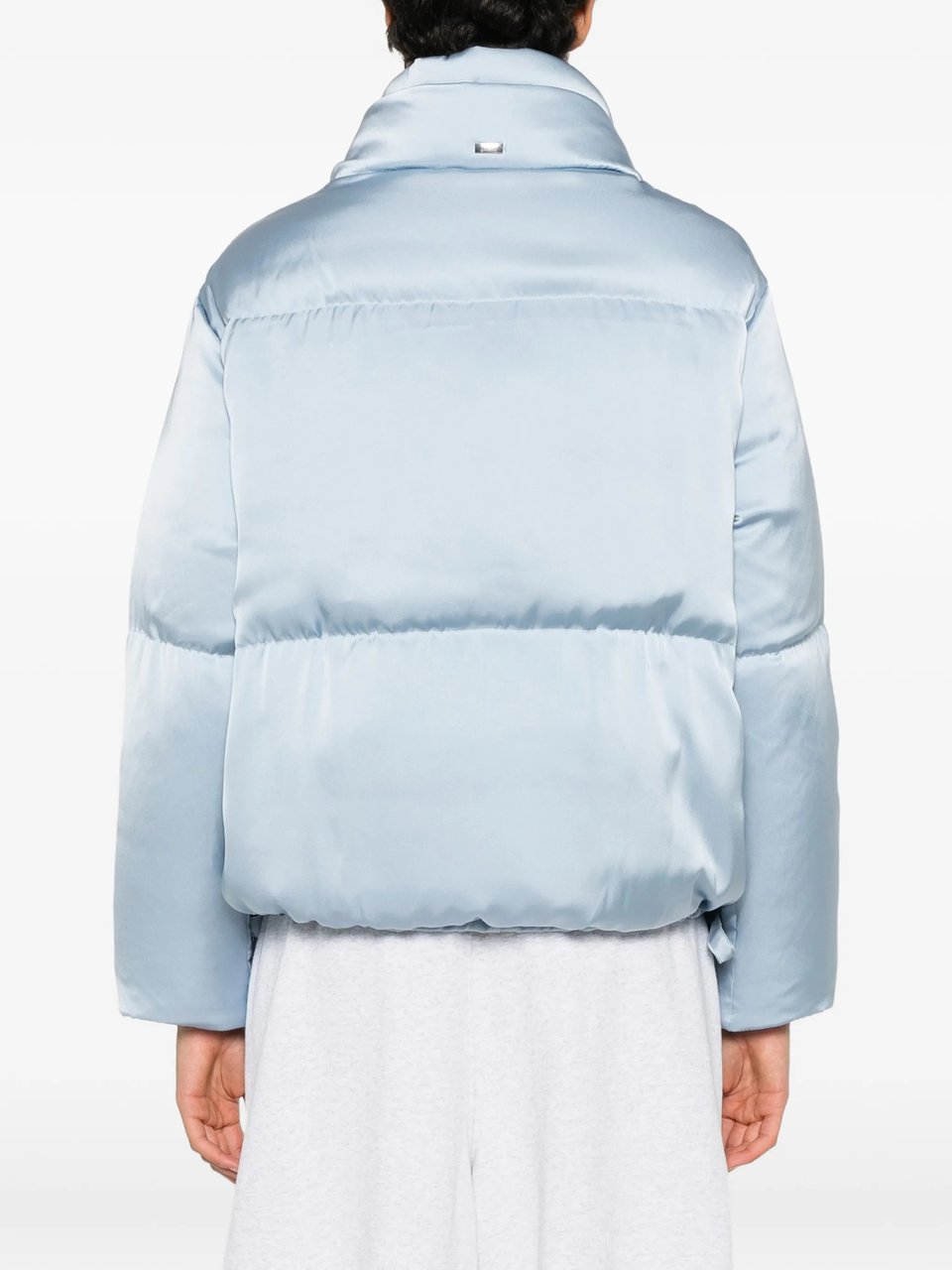 Herno Blue Shiny Finish Boxy Down Jacket Blauw