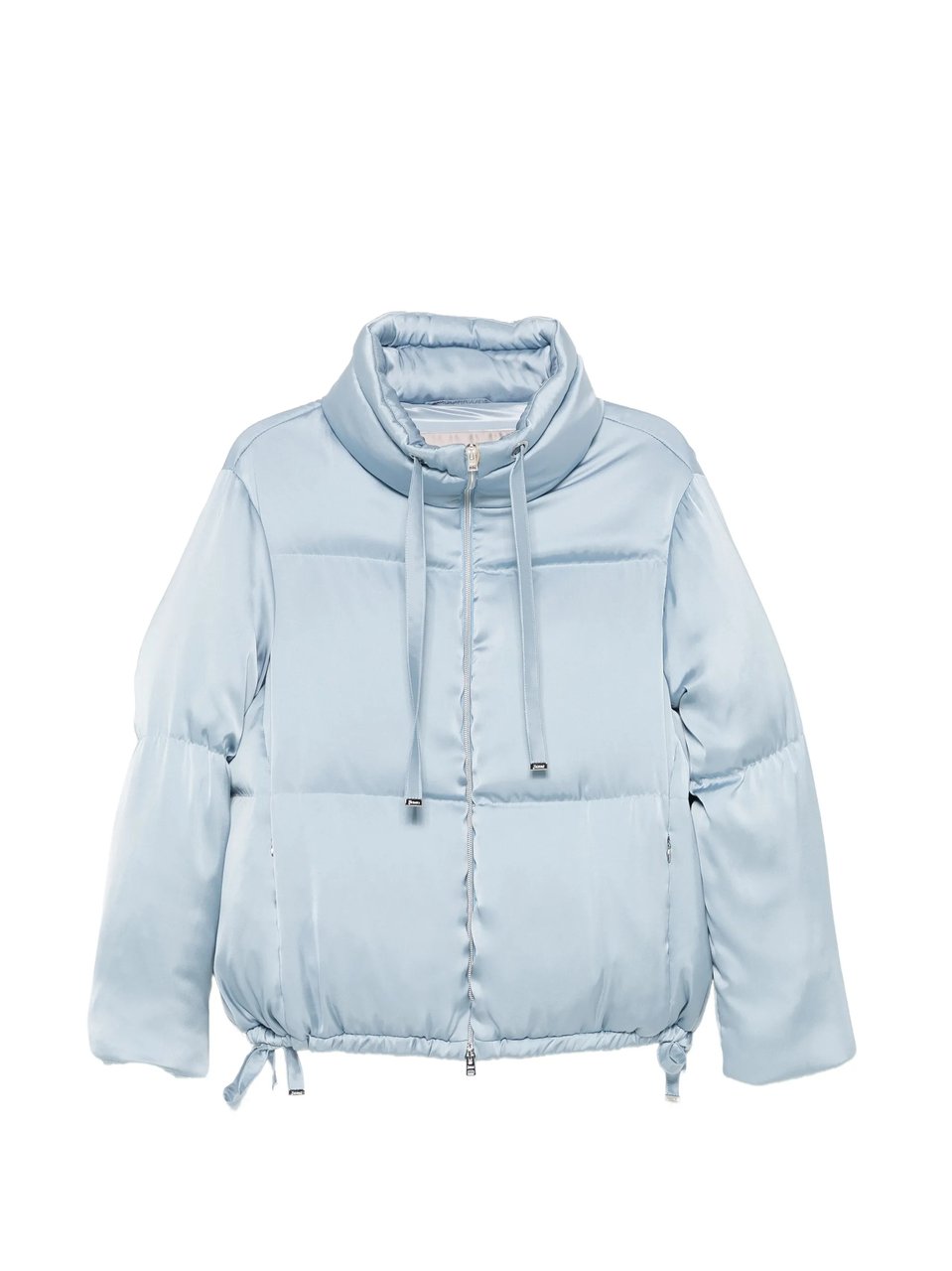 Herno Blue Shiny Finish Boxy Down Jacket Blauw