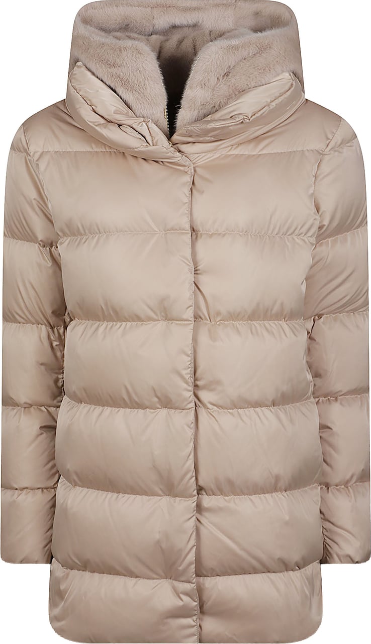 Herno A-sape Faux Fur Down Jacket Nude Beige