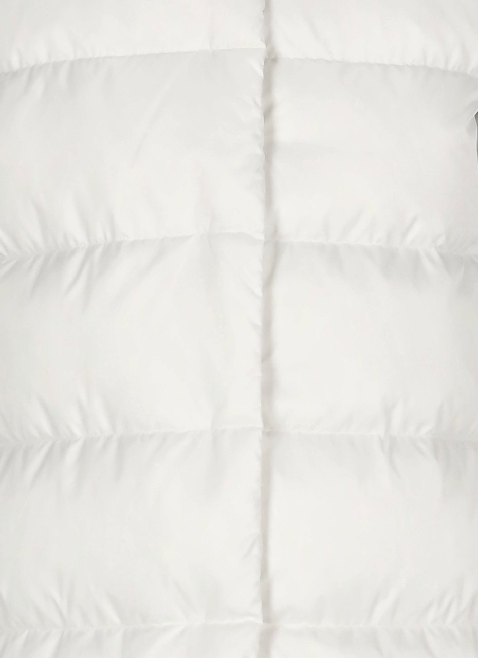 Herno HERNO A-SHAPE IN SATIN WITH FAUX FUR BIB Wit