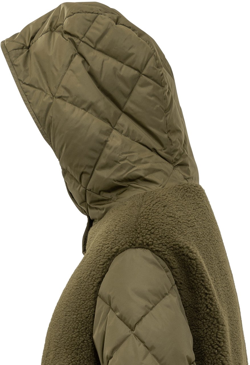 Herno Herno Parka Verde con Dettagli in Shearling Donkergroen