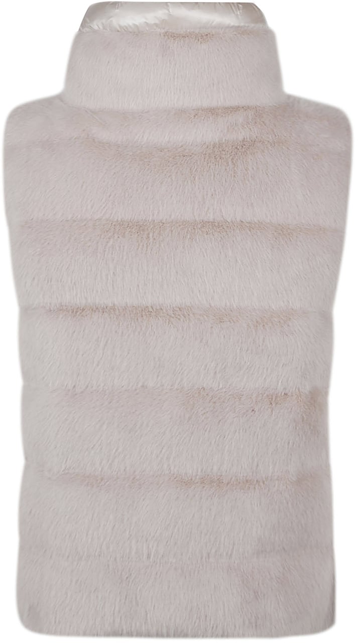 Herno Lady Faux Fur Down Vest Nude & Neutrals Beige