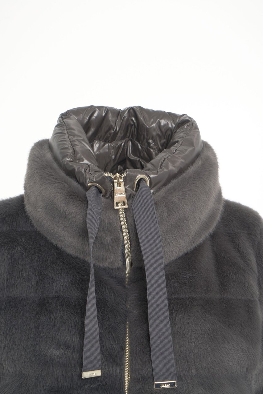 Herno Faux fur padded jacket Beige