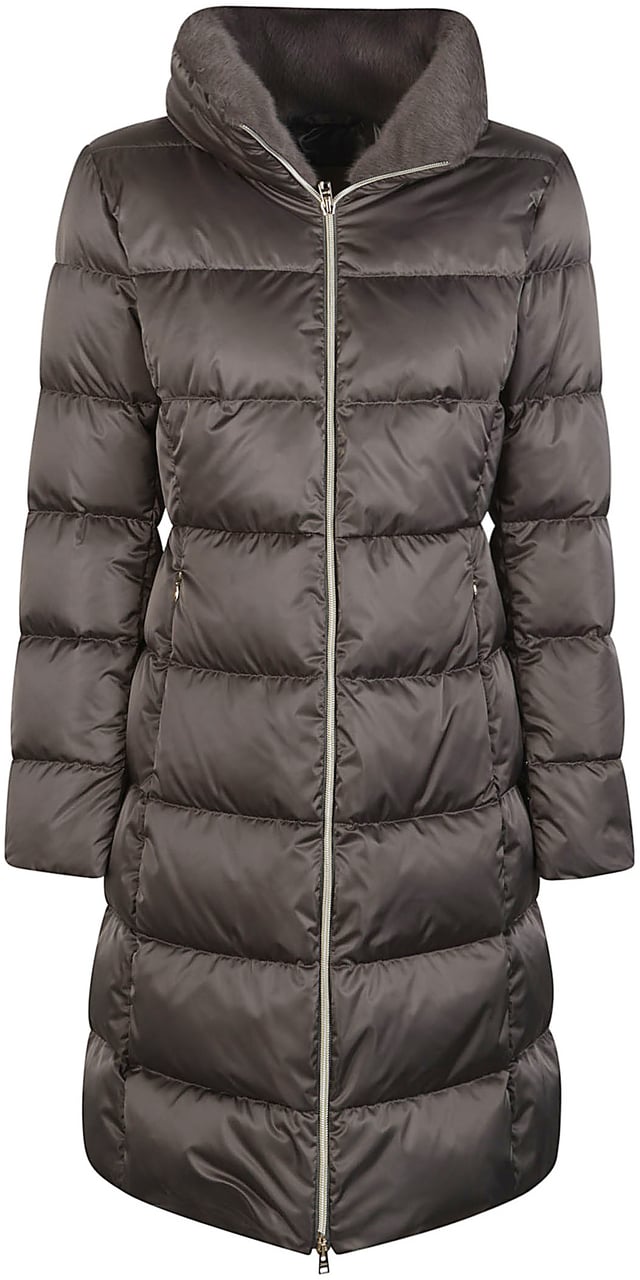 Herno Lady Alternative Fur Down Jacket Grey Grijs