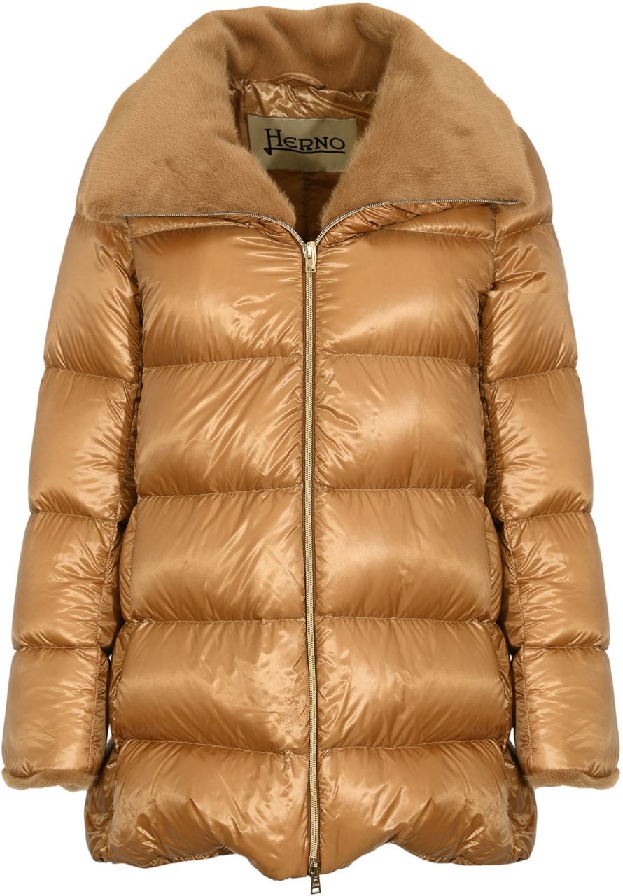Herno Coats Camel Beige