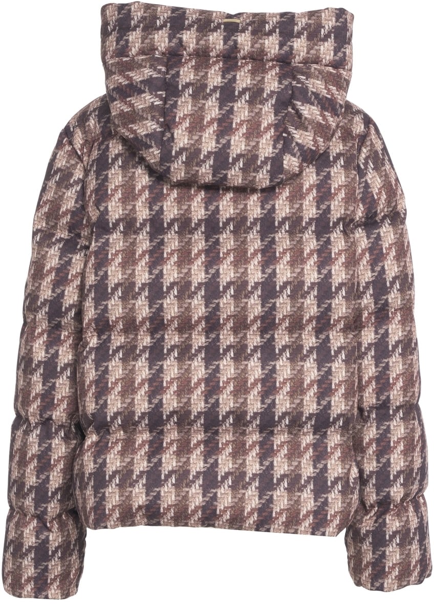 Herno Houndstooth puffer jacket Bruin
