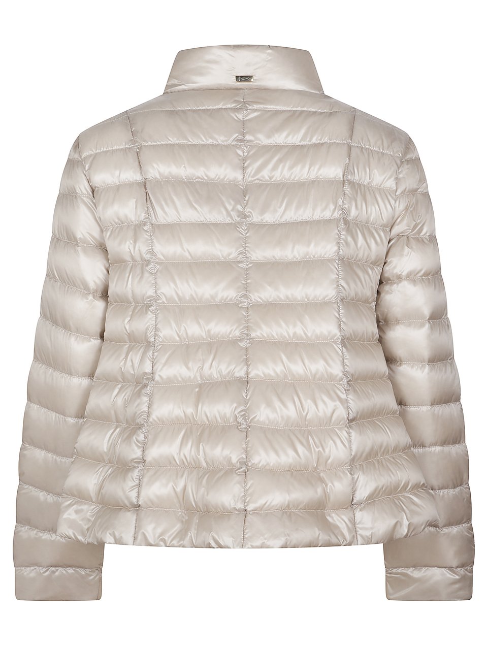 Herno Beige High Collar Nylon Down Jacket Grijs
