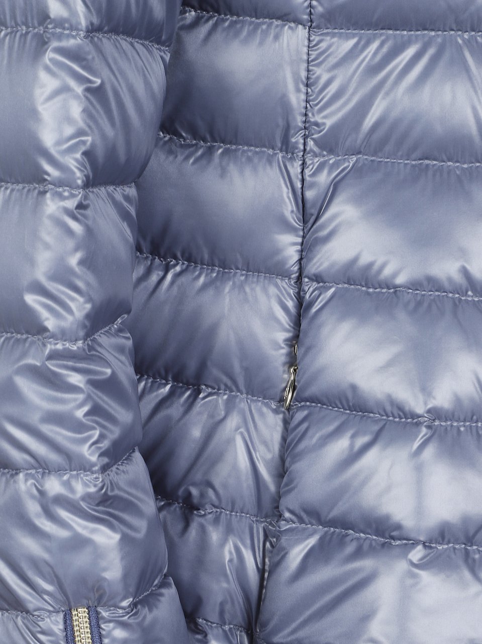 Herno Light Blue High Collar Nylon Down Jacket Blauw