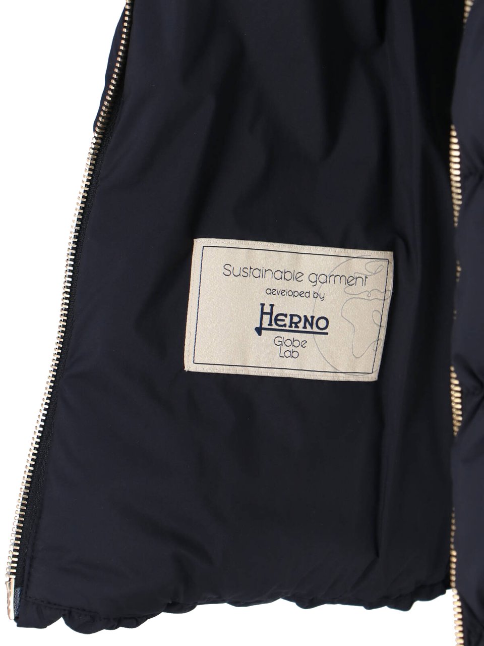 Herno Tailored Black Jacket With High Collar And Smooth Texture Zwart