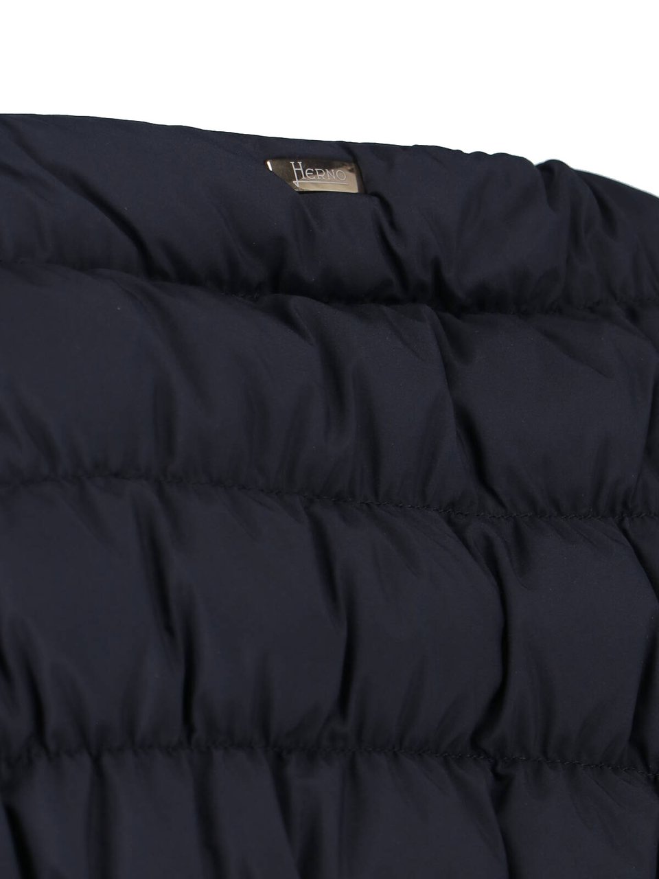 Herno Tailored Black Jacket With High Collar And Smooth Texture Zwart