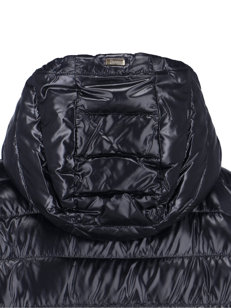 Herno Sleek Black Jacket With High Collar And Zip Closure Zwart