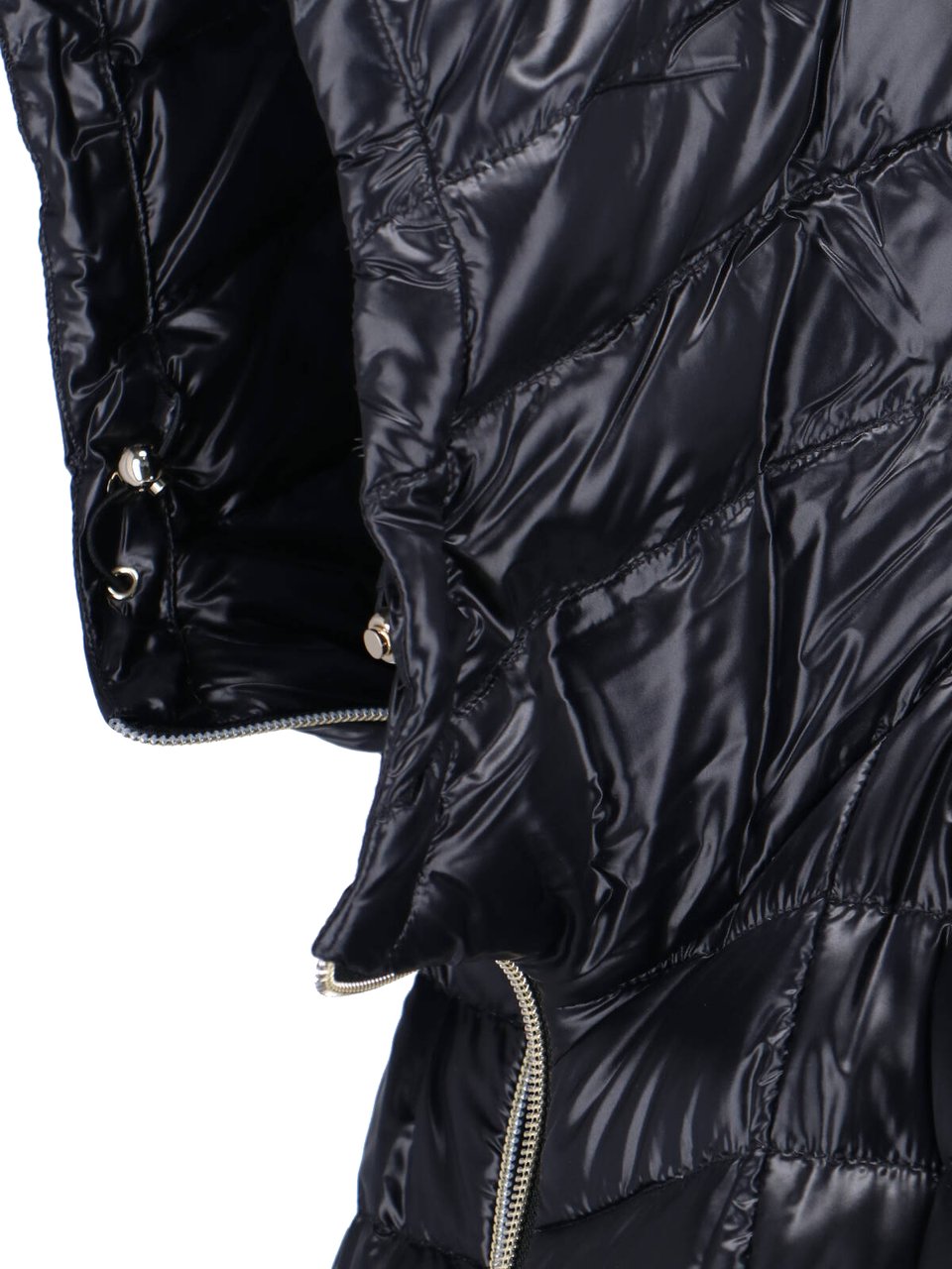 Herno Sleek Black Jacket With High Collar And Zip Closure Zwart