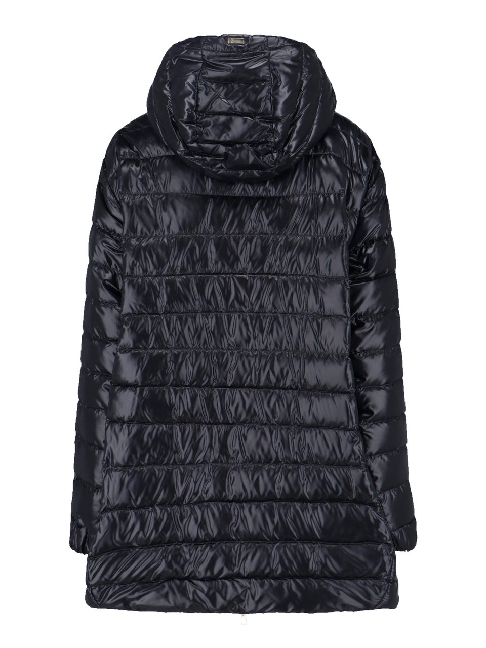 Herno Sleek Black Jacket With High Collar And Zip Closure Zwart