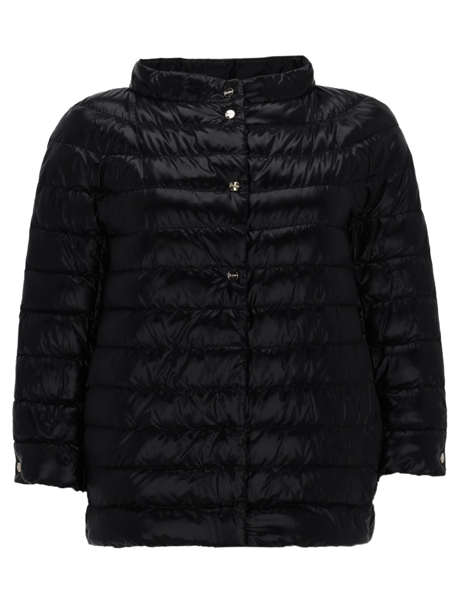Herno Cropped Padded Polyamide Down Jacket Zwart