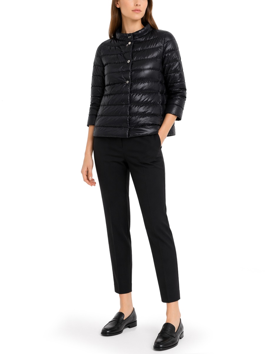 Herno Cropped Padded Polyamide Down Jacket Zwart