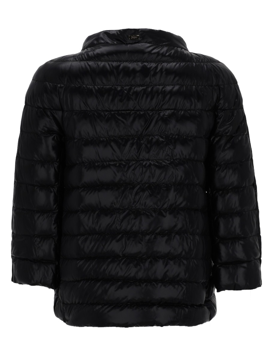 Herno Cropped Padded Polyamide Down Jacket Zwart