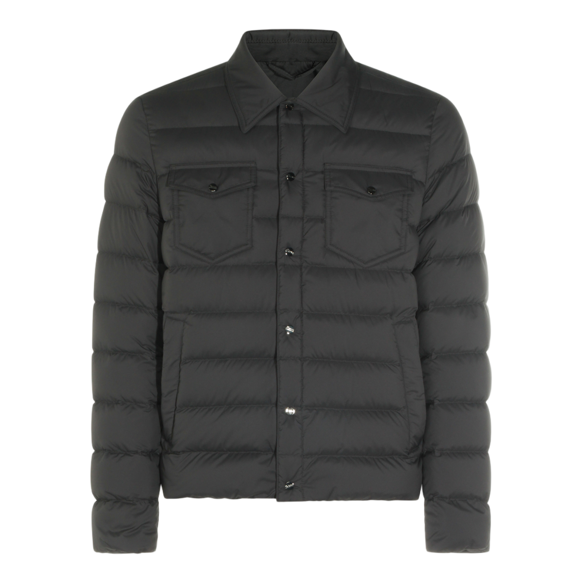 Herno Minimalist Black Puffer Jacket With Quilted Padding Zwart