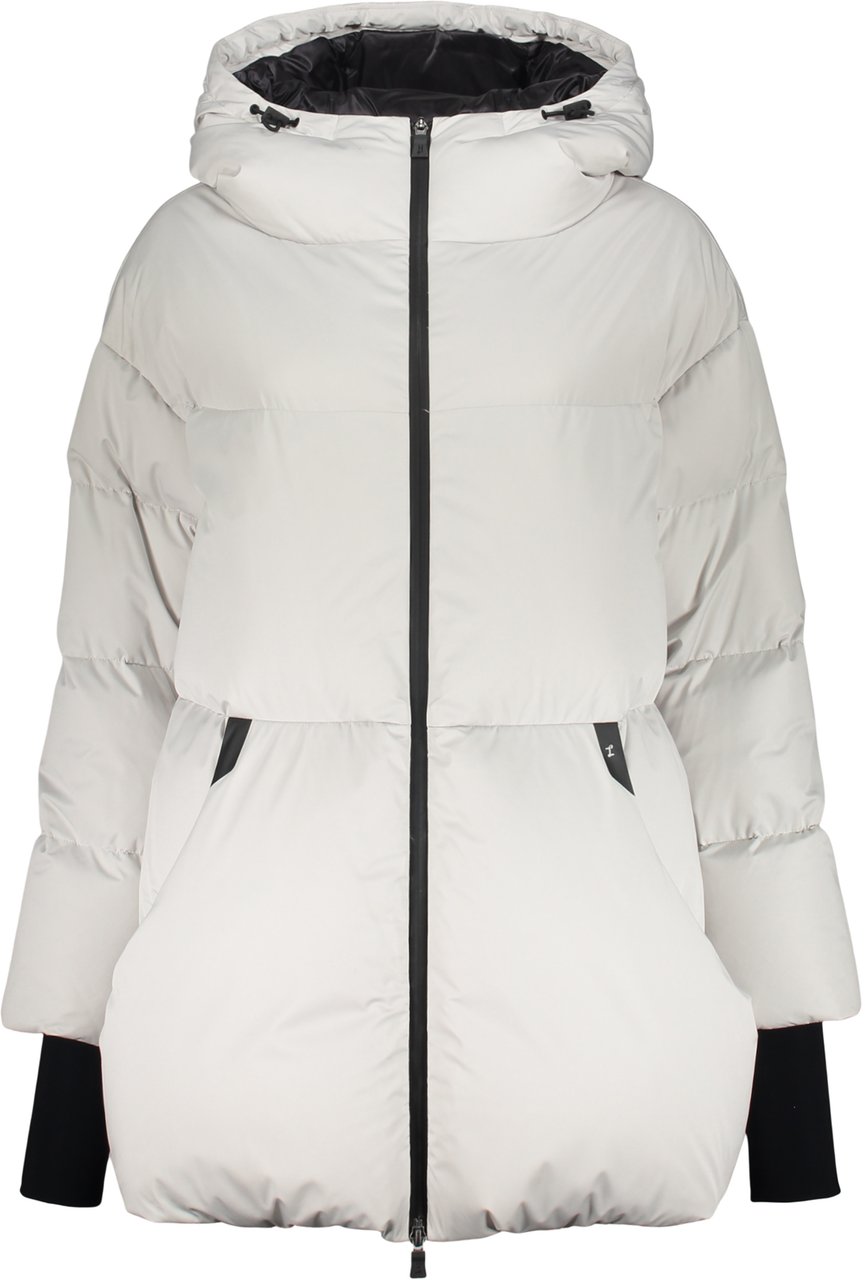 Herno Modern white puffer jacket with hood and zip Neutraal