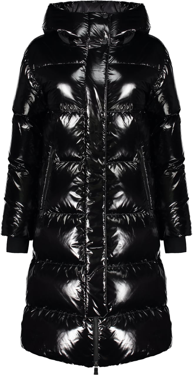 Herno Elegant black padded winter long jacket Zwart