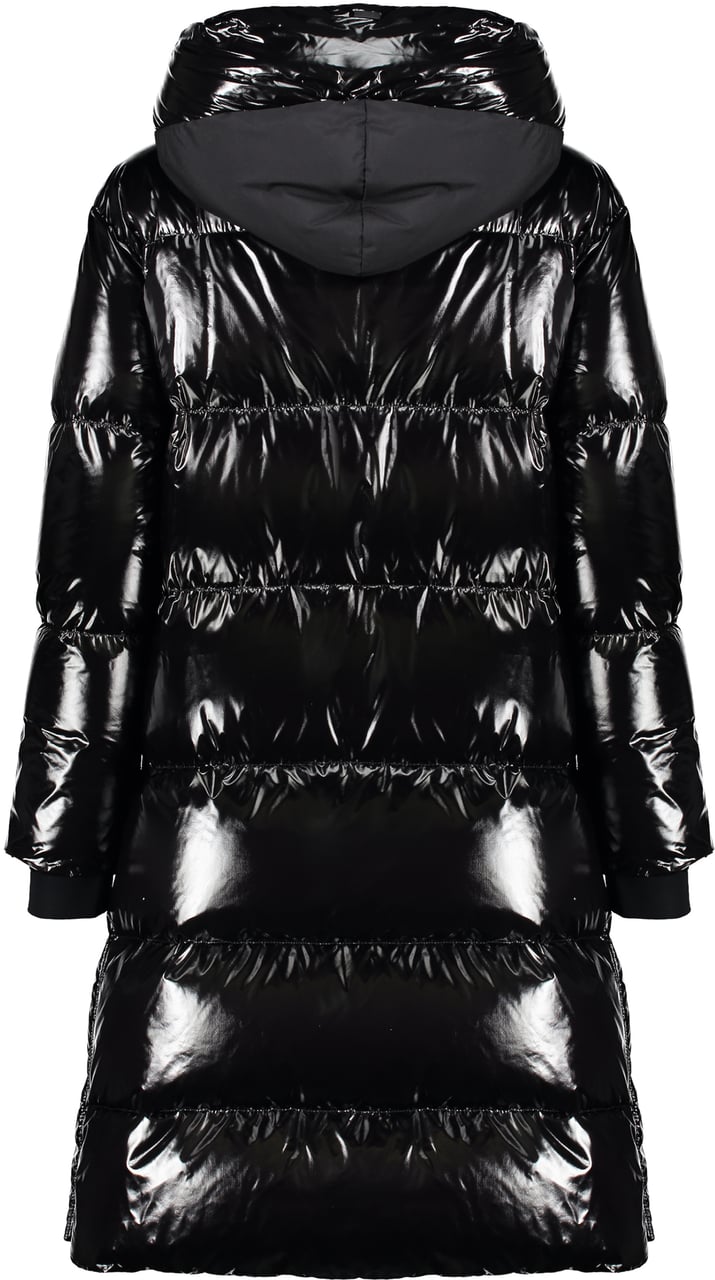 Herno Elegant black padded winter long jacket Zwart