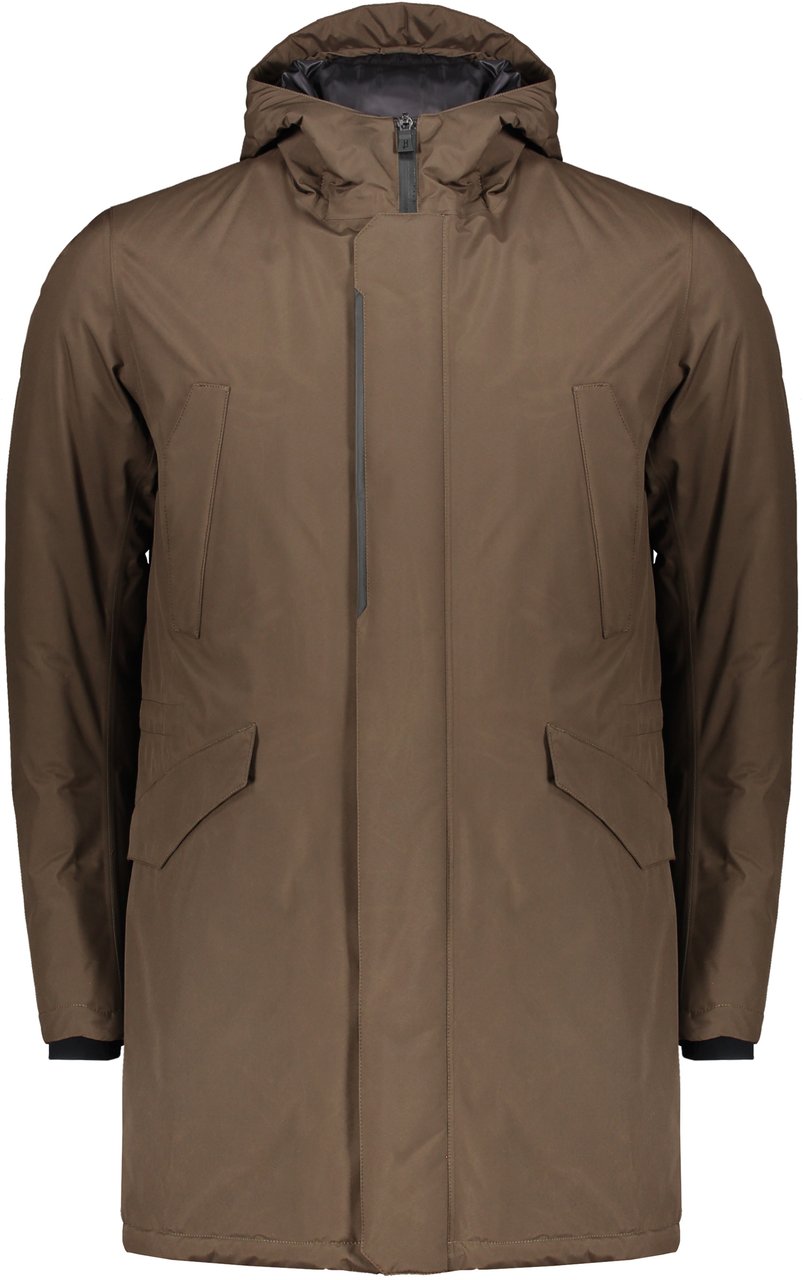 Herno Technical fabric hooded jacket Groen