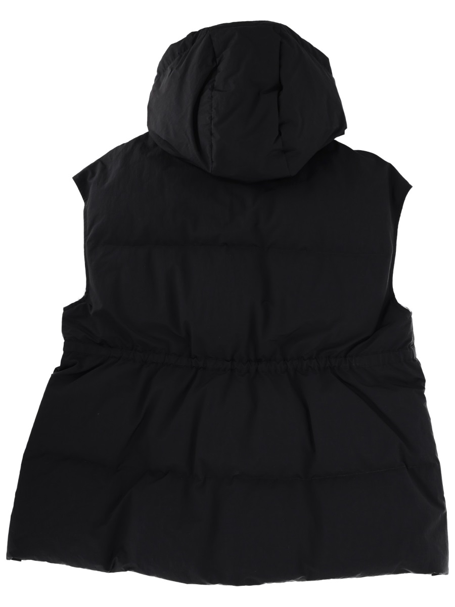 Herno Crinkle Metallic Padded Vest Zwart