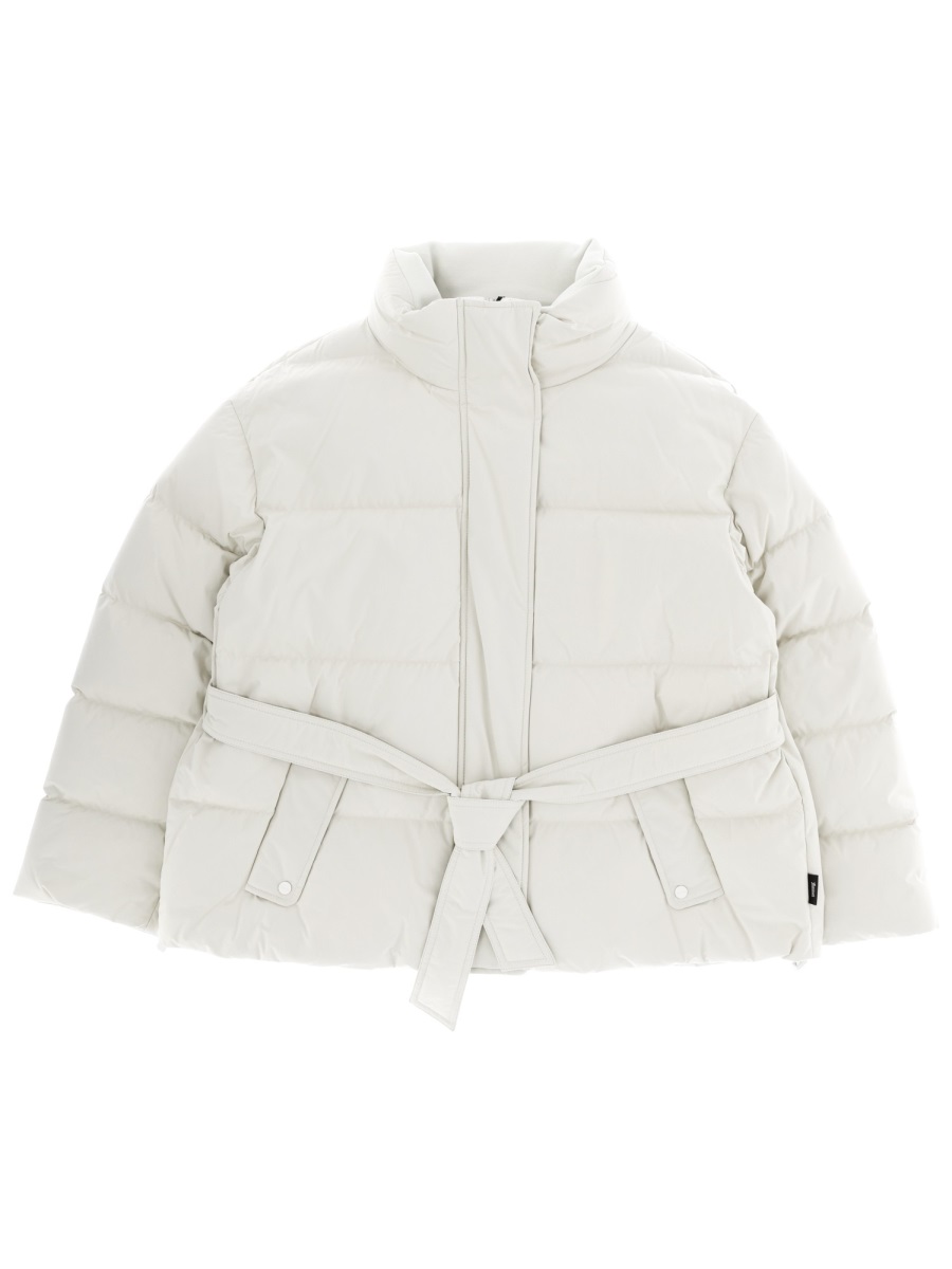Herno Quilted Polyamide Belted Down Jacket Wit