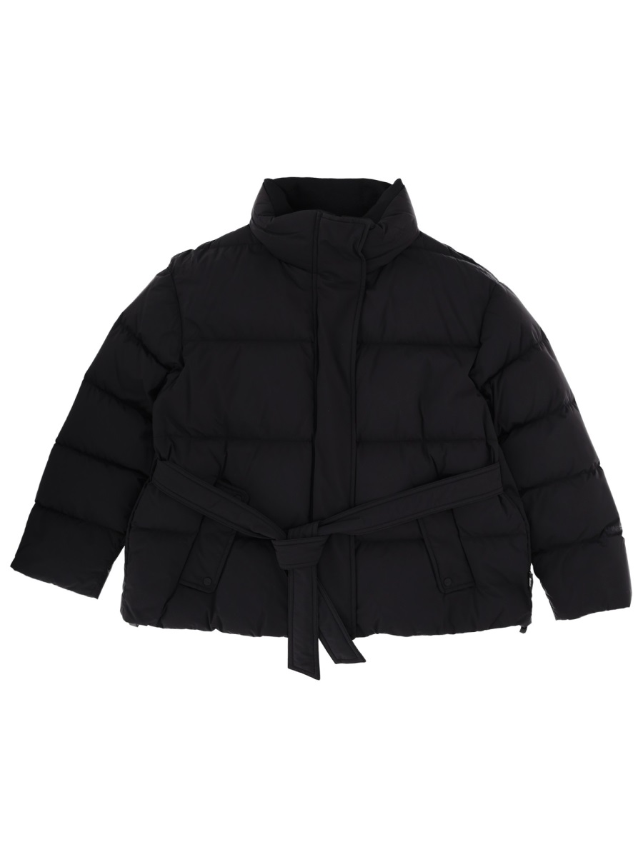 Herno Quilted Polyamide Belted Down Jacket Zwart