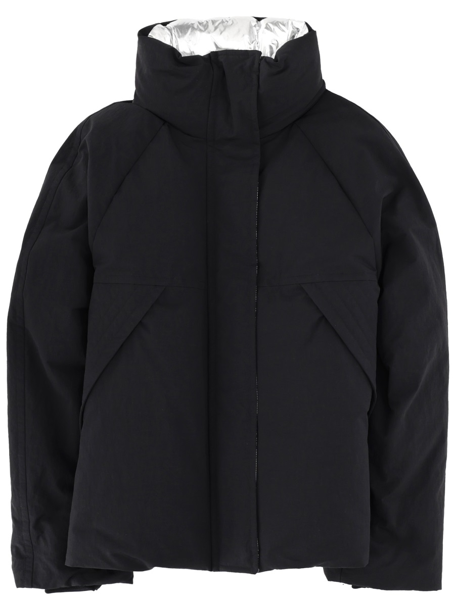 Herno Crinkle Metallic Silver Lining Jacket Zwart
