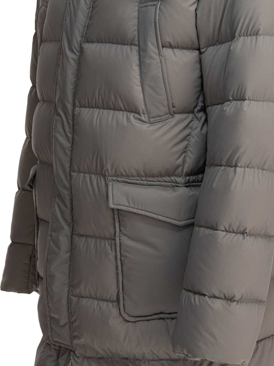 Herno Long down jacket with hood Grijs