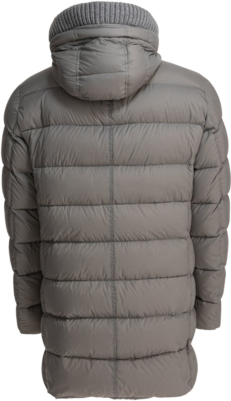 Herno Long down jacket with hood Grijs