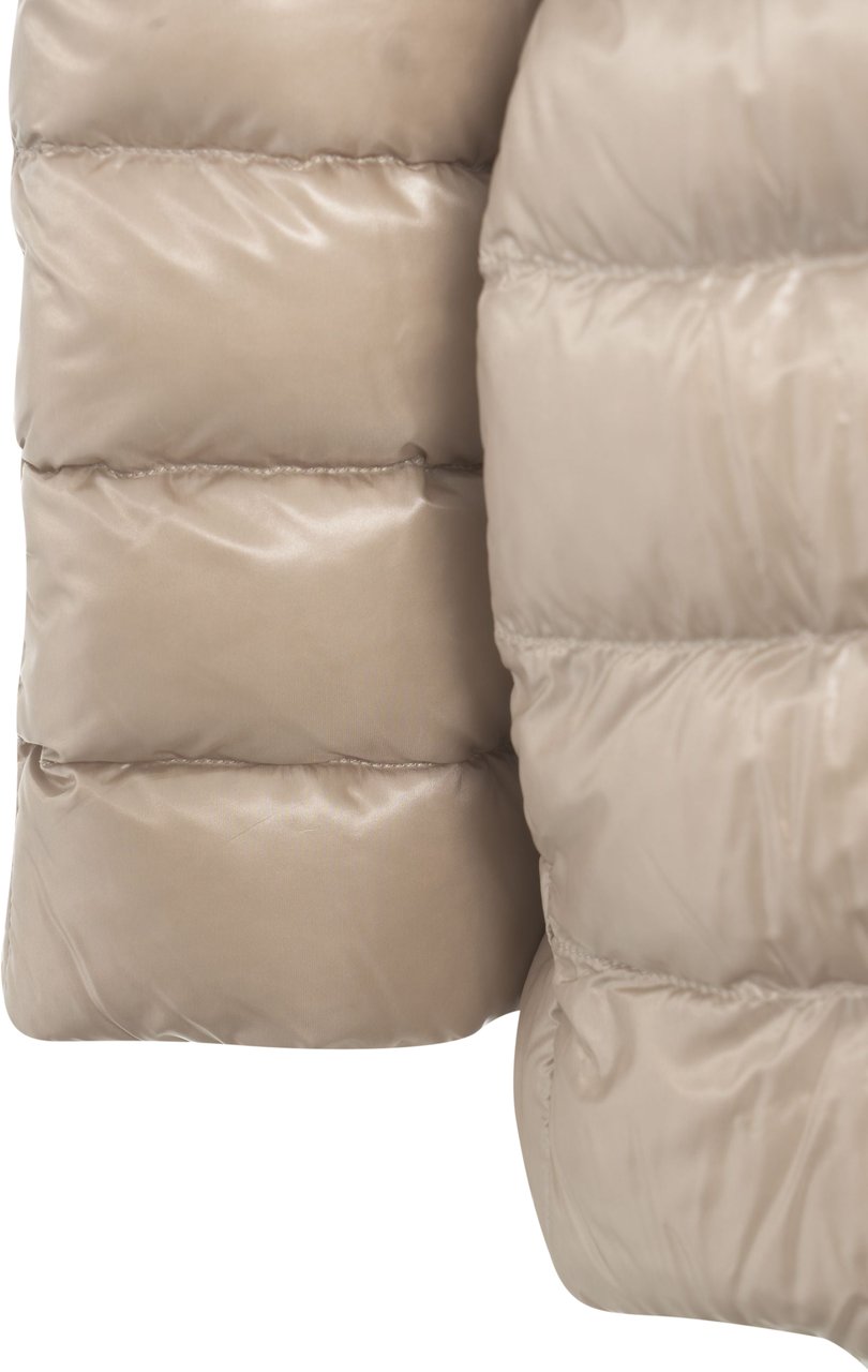 Herno Three-quarter sleeve down jacket Beige