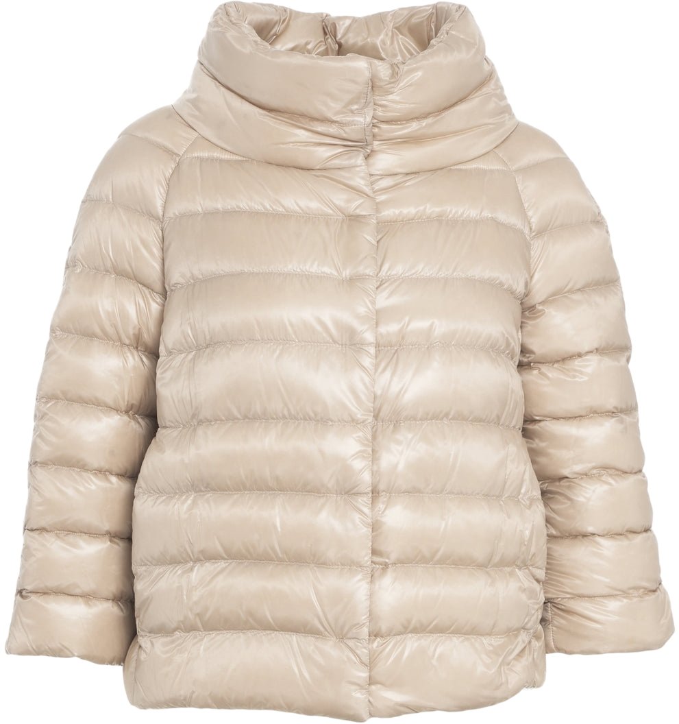 Herno Three-quarter sleeve down jacket Beige