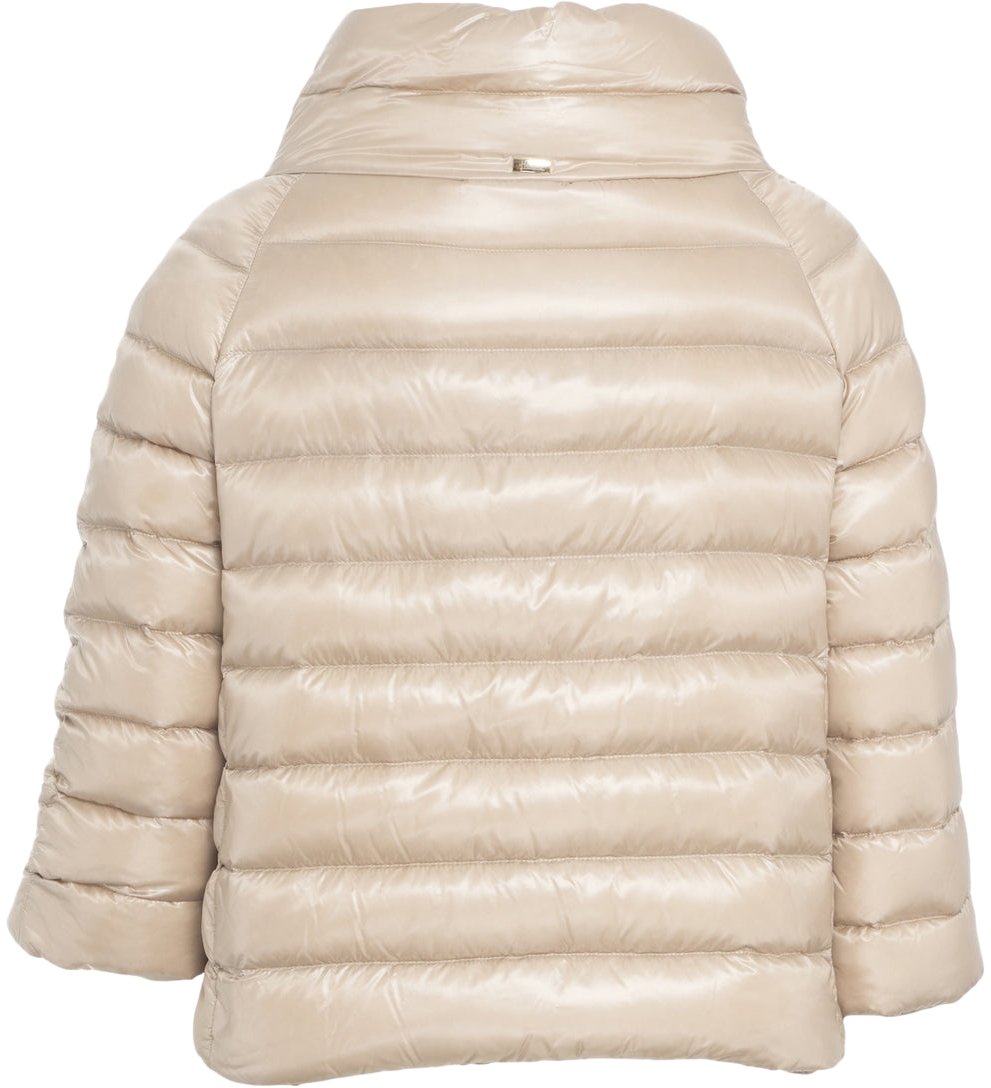 Herno Three-quarter sleeve down jacket Beige