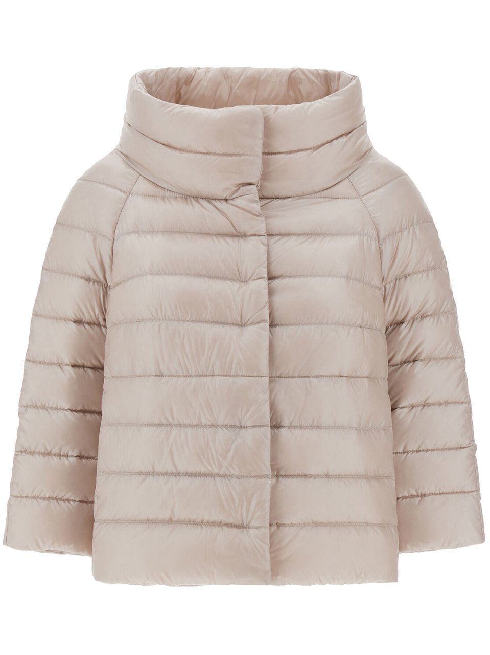 Herno Mini Jacket In Ultralight Nylon With Jewel Sleeves Neutraal