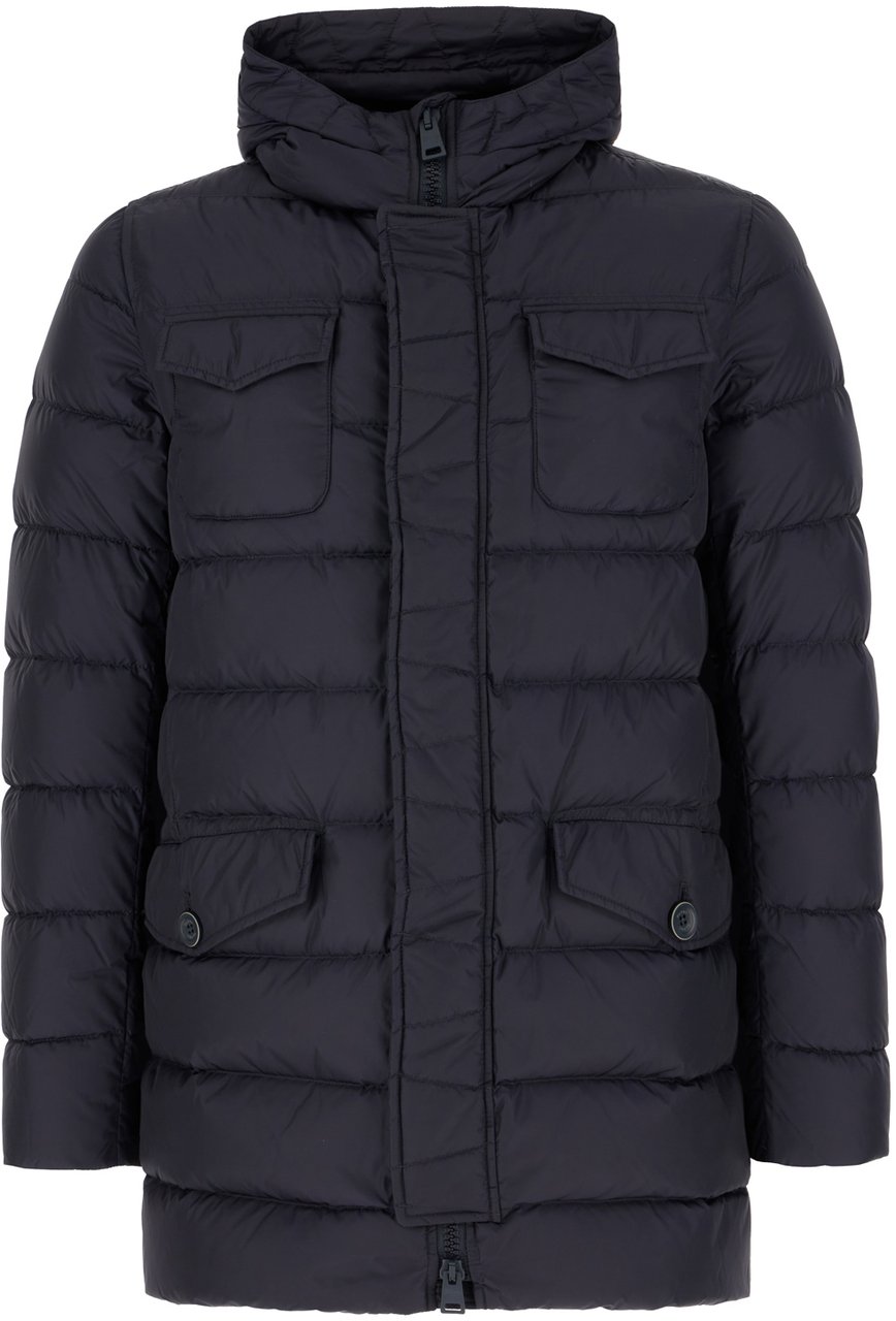 Herno Herno Midnight blue nylon down jacket Blauw